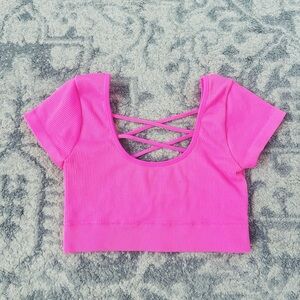 Aerie Seamless Cross Back Crop Tee